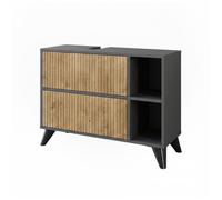 Vicco Meuble sous Vasque Leano, Anthracite/Chêne de Montagne, 80x62cm