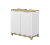 Meuble sous vasque Livia, 60x60cm avec 2 portes, Blanc, Vicco 50144