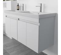 Meuble sous-vasque Lodge, double vasque, 124,5 cm, avec 4 portes, compatible avec le lavabo Villeroy & Boch Subway 2.0