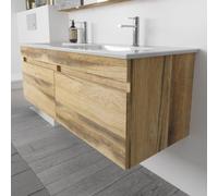 Meuble sous-vasque Lodge, double vasque, 126 cm de large, avec 2 tiroirs, compatible avec les vasques Villeroy & Boch Venticello