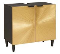 Meuble sous vasque - meuble vasque integree Vidaxl Armoire d'évier avec étagère Noir et or 62 x 33 x 58 cm