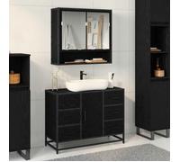 Meuble sous vasque - meuble vasque integree Vidaxl Cabinet de salle de bain avec tiroir Chêne noir 80 x 33 x 60 cm