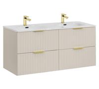 Meuble sous vasque NOXERA 120 cm – Marron congo – Double vasque encastrée