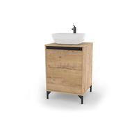 Meuble sous vasque pour salle de bain coloris Chêne doré (sans lavabo)
