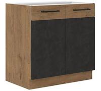Meuble sous-vasque ROCK 90 cm effet bois 2 portes
