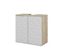 Meuble sous vasque simple Edge, 60x57cm avec 2 portes, Blanc, Vicco 40315