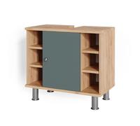 Meuble sous vasque simple Fynn 60x54cm Vert/Chêne de force doré Vicco 37226