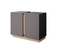 Meuble sous vasque simple Gloria, 70.4x55.5cm avec 2 portes, Anthracite, Vicco 40884