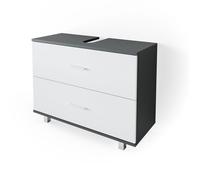 Meuble sous vasque simple Ilias, 80x60.8cm, Anthracite/Blanc, Vicco 34587