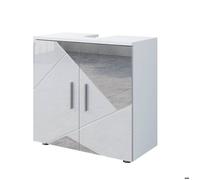 Meuble sous vasque simple Irma, 60x59cm, Blanc brillant avec inserts, Vicco 39623