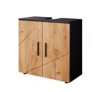 Meuble sous vasque simple Irma, 60x59cm, Chêne de force doré/Anthracite, Vicco 36705