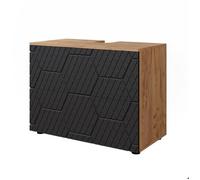 Vicco Meuble sous Vasque Simple Irma Anthracite nid d'abeille 80x58.6cm | avec 2 tiroirs, convient aux lavabos avec découpe pour siphon