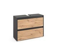 Meuble sous vasque simple Majest, 80.1x62cm avec 2 tiroirs, Chêne Artisan, Vicco 58688