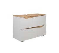 Meuble sous vasque simple Marelle, 80x57.5cm avec 2 tiroirs, Blanc/Chêne Artisan, Vicco 57331