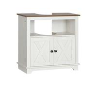 kleankin Meuble sous vasque salle de bain - Niche et placard 2 portes - 60 x 30 x 60 cm Blanc