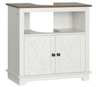 kleankin Meuble sous vasque salle de bain - Niche et placard 2 portes - 60 x 30 x 60 cm Blanc
