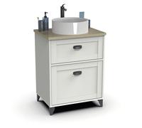 Meuble sous-vasque sur pieds avec 1 tiroir et 1 porte (sans lavabo)