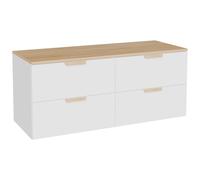 Meuble sous vasque suspendu avec planche ? Blanc ? L120 cm ? AVORELI