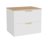 Vente-unique - Meuble sous Vasque Suspendu avec Planche - Blanc - L60 cm - AVORELI