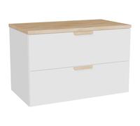 Meuble sous vasque suspendu avec planche ? Blanc ? L80 cm ? AVORELI