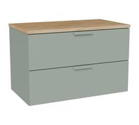 Meuble sous vasque suspendu avec planche ? Vert amande ? L80 cm ? AVORELI