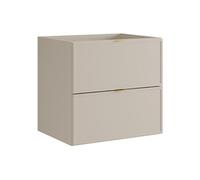 Vente-unique - Meuble sous Vasque Suspendu avec poignées en métal - Coloris Beige - 60 cm - ONDIL