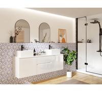 Meuble sous vasque suspendu - Blanc - 150 cm - JIMENA II