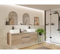 Meuble sous vasque suspendu - Naturel clair - 150 cm - JIMENA II