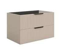 Vente-unique - Meuble sous Vasque Suspendu strié - Coloris Beige - 80 cm - DALIKO