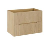 Vente-unique - Meuble sous Vasque Suspendu strié - Naturel Clair - L80 cm - ORISO