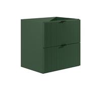 Meuble sous vasque suspendu strié - Vert mat - 60 cm - ZEVINI