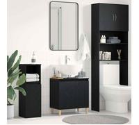 vidaXL Meuble de lavabo chêne noir 58 x 33 x 60 cm – mural, moderne, résistant à l'humidité