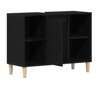 vidaXL Meuble sous-évier Chêne Noir 80x33x60 cm Bois d'ingénierie