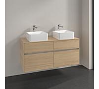 Villeroy & Boch Collaro Meuble sous-lavabo, 4 tiroirs, pour 2 lavabos, montage mural, 1200x548x500mm, C04400VJ