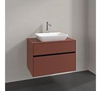 Villeroy & Boch V&B Meuble sous lavabo Collaro 80x54,8x50 cm, WT mi, LED 5,7 W, rouge vin Quantité:1