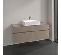 Villeroy & Boch V&B Meuble sous-lavabo Collaro 140x54,8x50cm, avec évier central, taupe Quantité:1
