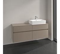 Villeroy & Boch V&B Meuble sous-lavabo Collaro 140x54,8x50 cm, lavabo à droite, taupe Quantité:1