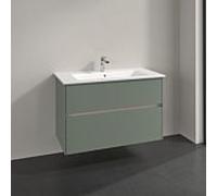 Meuble sous vasque Villeroy und Boch Collaro C145B0AF 96,1x61x48cm, vasque centrée, éclairage LED 7W, vert tendre