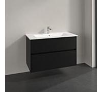 Meuble sous-vasque Villeroy und Boch Collaro C145B0VL 96,1 x 61 x 48 cm, vasque centrale, éclairage LED 7 W, noir volcan