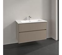 Meuble sous-vasque Villeroy et Boch Collaro C145B0VM 96,1 x 61 x 48 cm, vasque centrale, éclairage LED 7 W, taupe