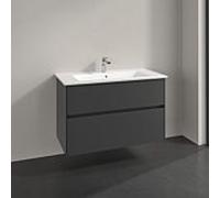 Meuble sous-vasque Villeroy et Boch Collaro C145B0VR 96,1 x 61 x 48 cm, vasque centrale, éclairage LED 7 W, graphite