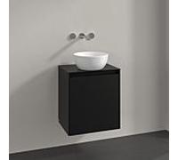 Meuble sous-vasque Villeroy und Boch Collaro C149B0VL 50 x 54,8 x 38 cm, meuble sous-vasque centré, éclairage LED 3,4 W, noir volcan
