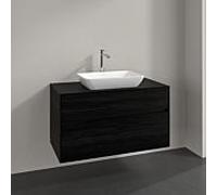 Meuble sous vasque Villeroy und Boch Collaro C109B0AB 100x54,8x50cm, meuble sous vasque centré, éclairage LED 7,3W, chêne noir