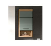 Meuble suspendu 1 porte 37x24x79 cm chêne brun et kaki - OLBO