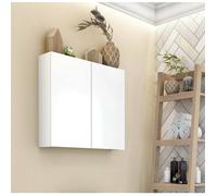Meuble Suspendu Apollosa Dmora, en Bois Mélaminé Blanc Brillant 16x60h cm