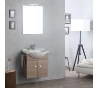 Kiamami valentina Ensemble meuble salle de bain suspendu - Chêne
