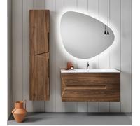 Meuble suspendu - HAITI - 100 cm - Noyer - Contemporain - Design