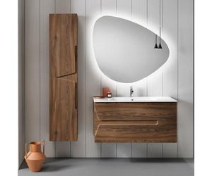 Meuble suspendu - HAITI - 100 cm - Noyer - Contemporain - Design
