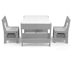 Meuble-table+2 chaises Sven gris 5489 29847