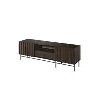 Meuble télé 2 portes 1 tiroir bois foncé 165 cm - CARENNE